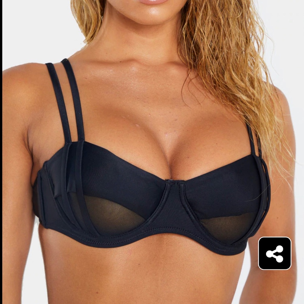 Black Mesh Wire Bikini Top